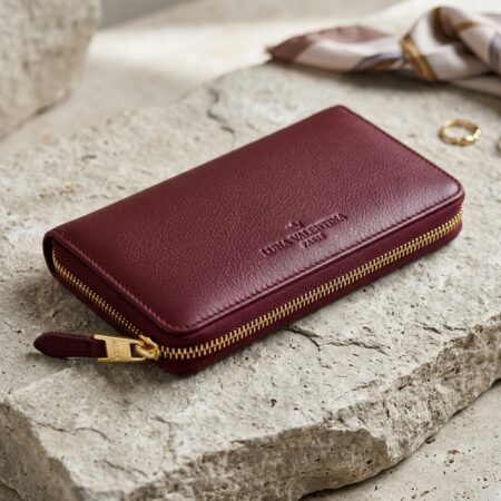 Aura Zip-Around Continental Leather Wallet